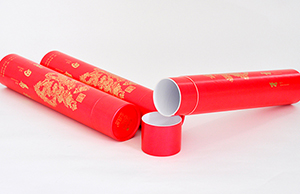 春聯(lián)圓筒紙罐包裝，看起來也不錯(cuò)哦！
